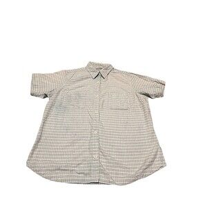 Columbia Shirt Womens XLarge Green Plaid Travel Outdoor
